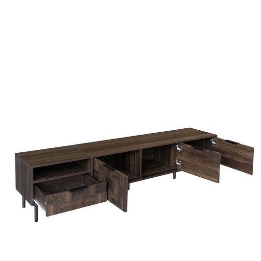 78" TV Stand With Storage Cabinets - Walnut