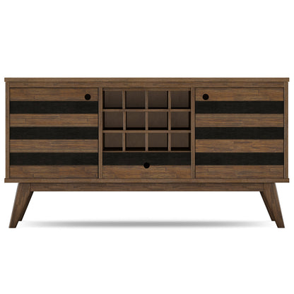 Clarkson 60 Inch Wide Solid Acacia Wood Sideboard with Wine Storage