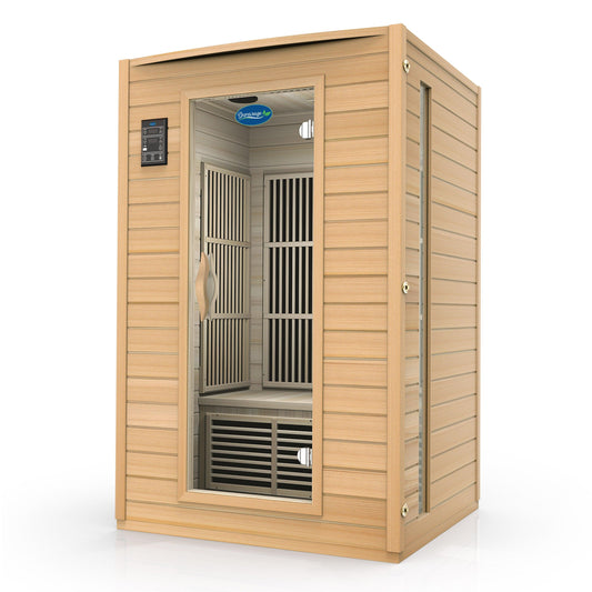 Durasage 2-Person Carbon Infrared Sauna - Canadian Hemlock Wooden Sauna - 1700 Watts - Premium Audio