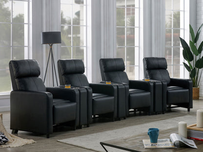 Toohey Upholstered Tufted Recliner Set Black