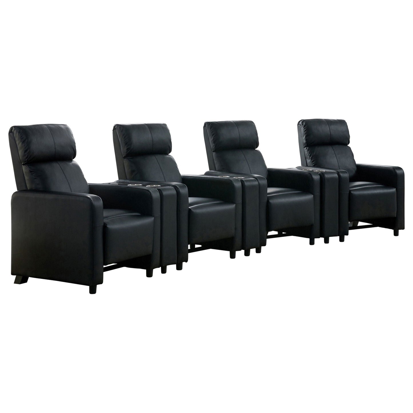 Toohey Upholstered Tufted Recliner Set Black
