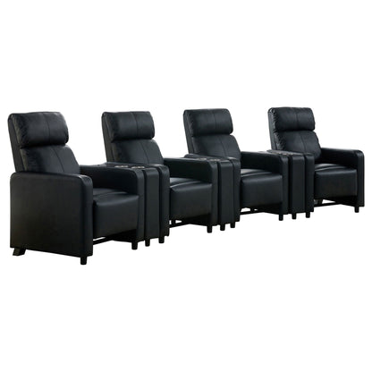 Toohey Upholstered Tufted Recliner Set Black