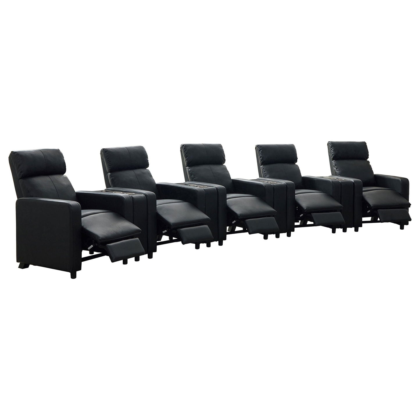 Toohey Upholstered Tufted Recliner Lounge Set Black