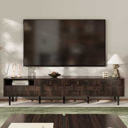 78" TV Stand With Storage Cabinets - Walnut