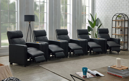 Toohey Upholstered Tufted Recliner Lounge Set Black