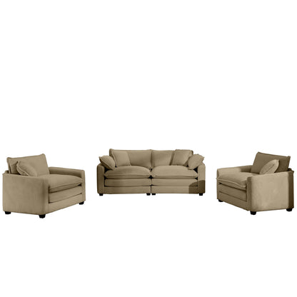 Warm and Cozy Sofa Set with Soft Cushions and Pillows