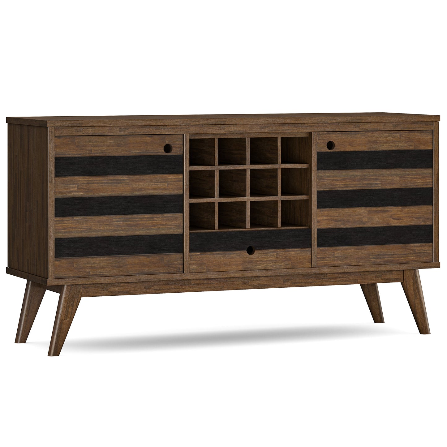 Clarkson 60 Inch Wide Solid Acacia Wood Sideboard with Wine Storage