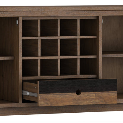Clarkson 60 Inch Wide Solid Acacia Wood Sideboard with Wine Storage