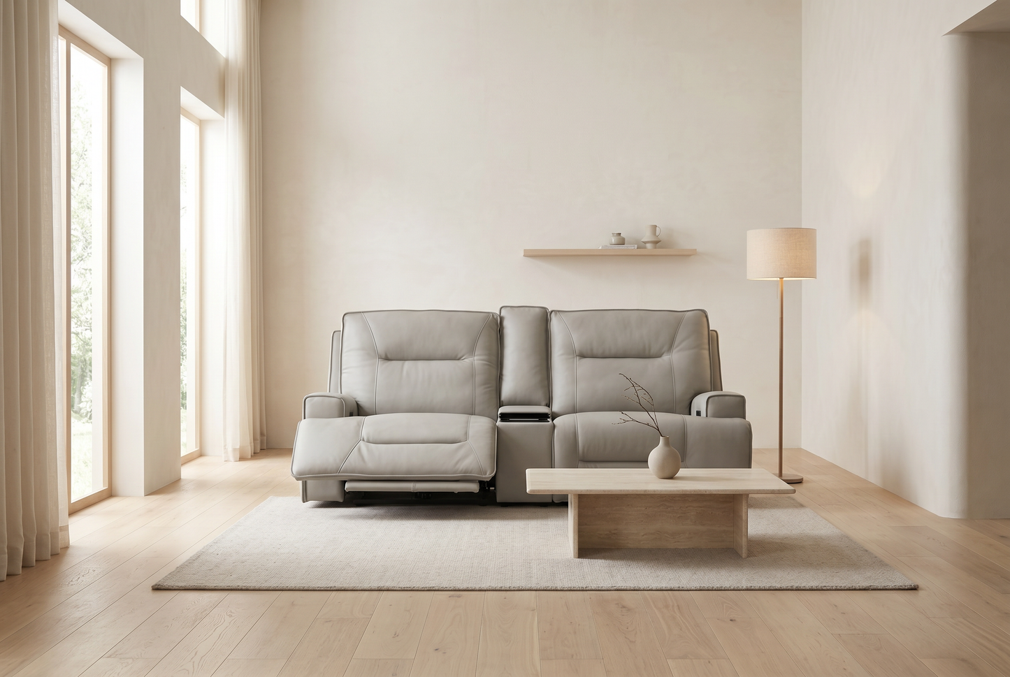 Atlas Fog Zero Gravity Power Reclining Lounge Room Sofa w/ Fridge