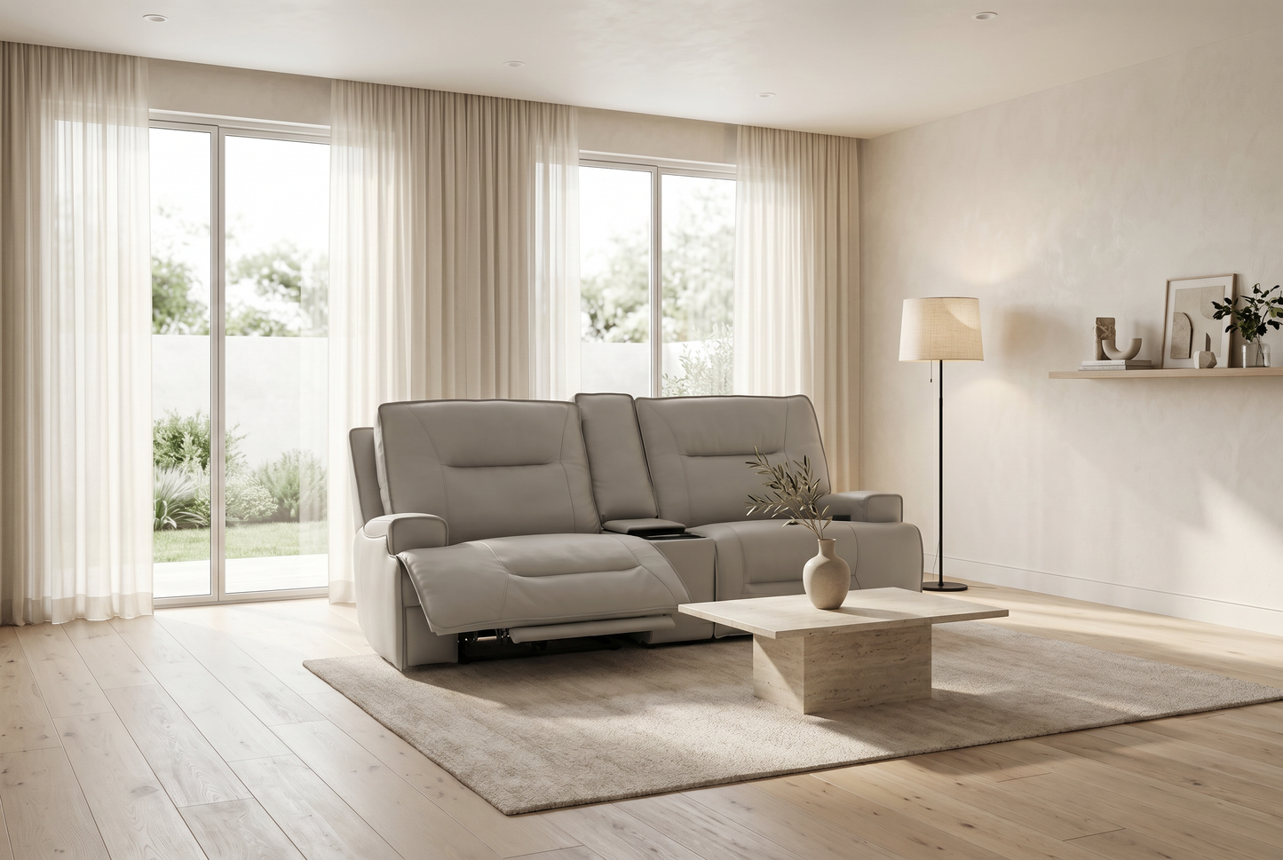 Atlas Fog Zero Gravity Power Reclining Lounge Room Sofa w/ Fridge