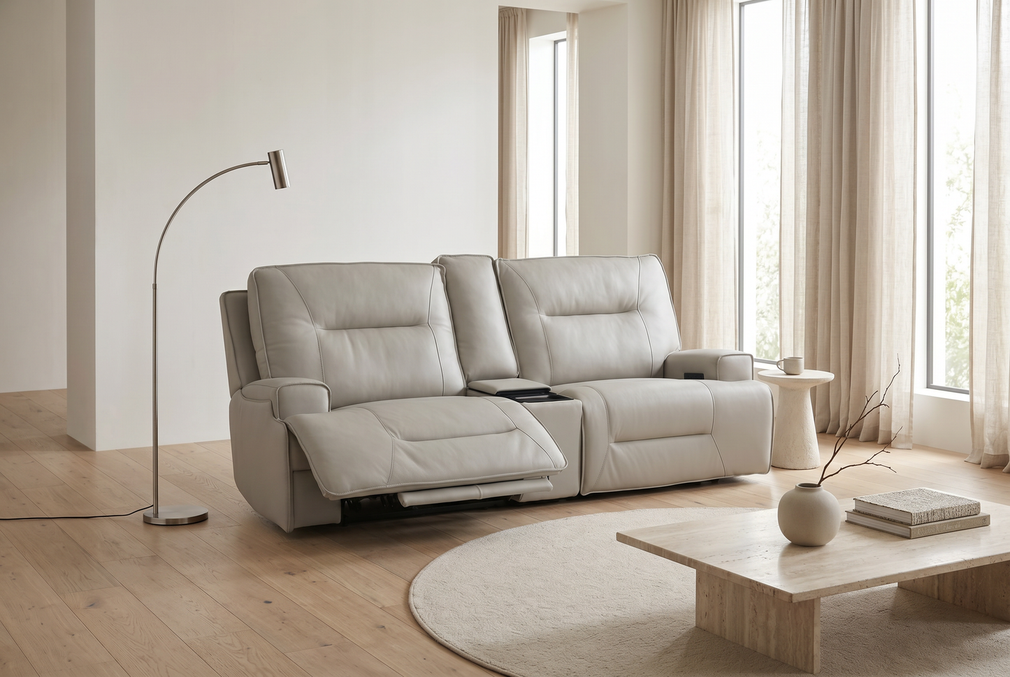 Atlas Fog Zero Gravity Power Reclining Lounge Room Sofa w/ Fridge