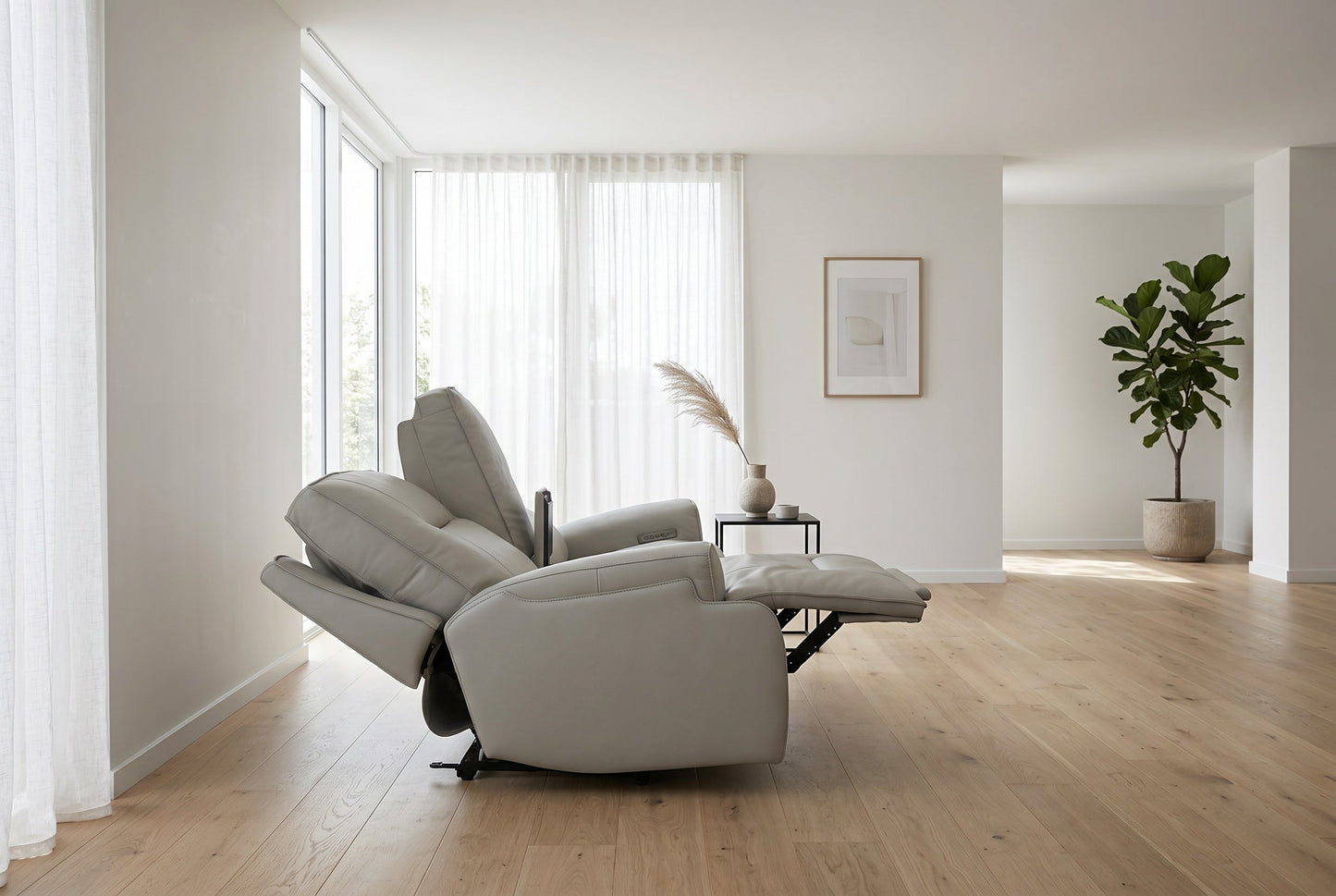 Atlas Fog Zero Gravity Power Reclining Lounge Room Sofa w/ Fridge