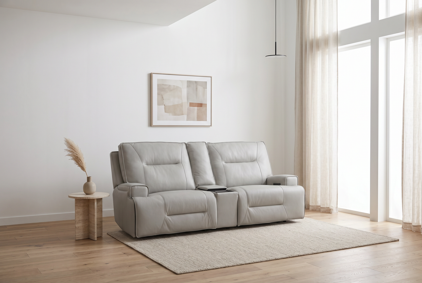 Atlas Fog Zero Gravity Power Reclining Lounge Room Sofa w/ Fridge