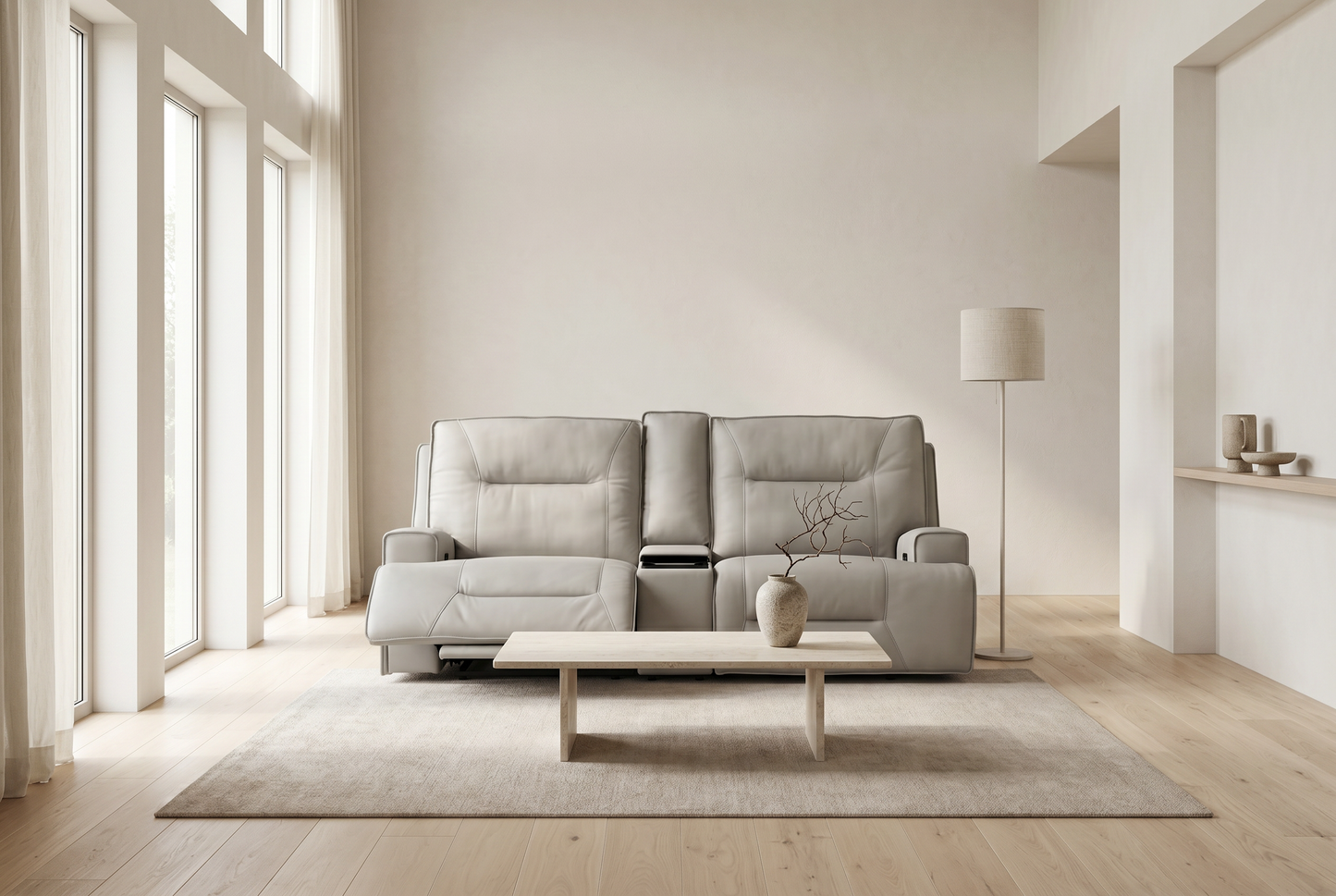 Atlas Fog Zero Gravity Power Reclining Lounge Room Sofa w/ Fridge