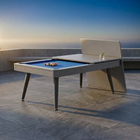 Santorini 7’ Outdoor Slate Pool Table with Dining Top and Ping Pong — Studio Shot