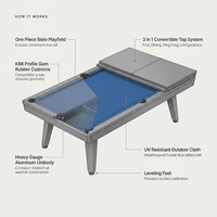 Santorini 7’ Outdoor Slate Pool Table with Dining Top and Ping Pong — How It Works