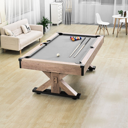 VEVOR 7Ft Billiards Table Combo Set 3-In-1 Multi Game Pool Table Full Accessory