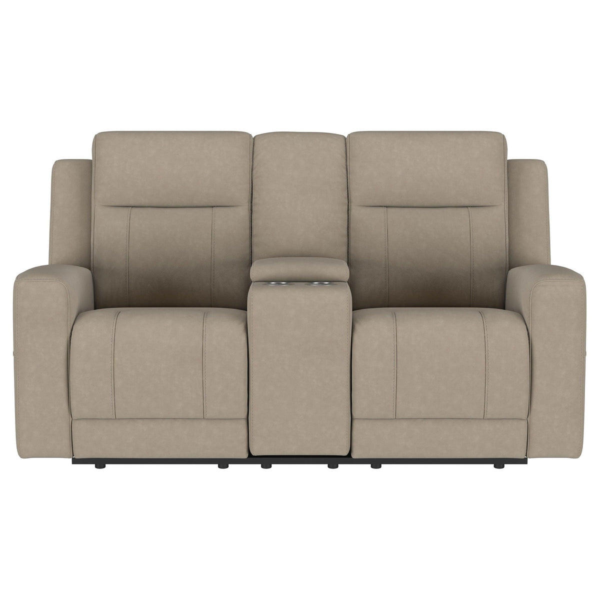 Brentwood Upholstered Motion Reclining Loveseat Taupe