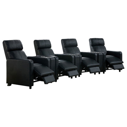 Toohey Upholstered Tufted Recliner Set Black