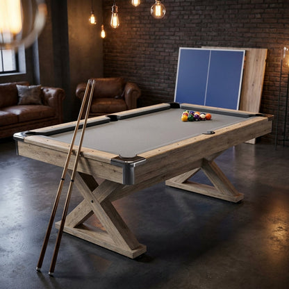 VEVOR 7Ft Billiards Table Combo Set 3-In-1 Multi Game Pool Table Full Accessory — Studio Shot