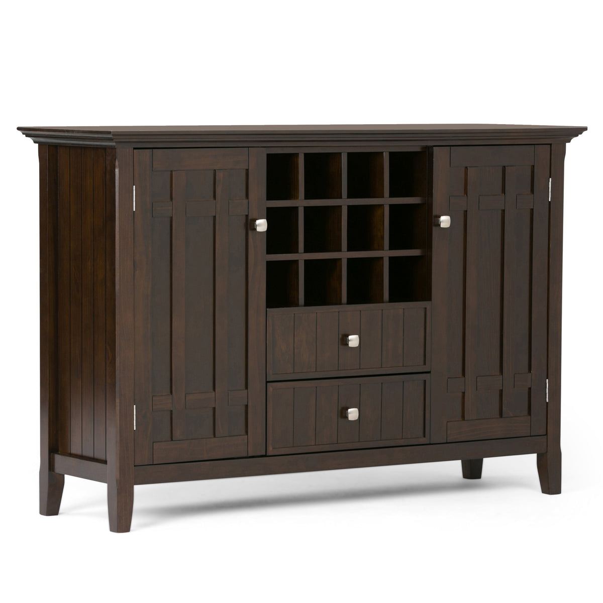 Bedford 54 Inch Wide Solid Wood Sideboard Buffet and Wine Rack